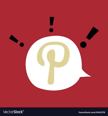 Flat icon of pinterest on background with shadow vector image