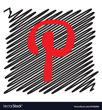 Flat icon of pinterest on background with shadow vector image