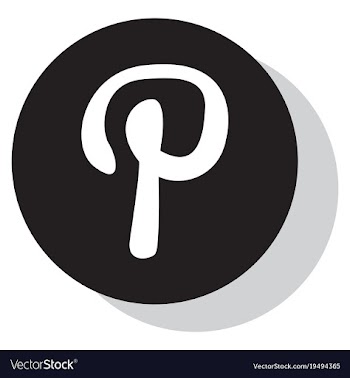 Flat icon of pinterest on background with shadow vector image