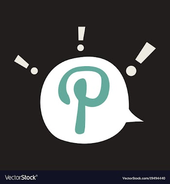 Flat icon of pinterest on background with shadow vector image