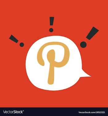 Flat icon of pinterest on background with shadow vector image