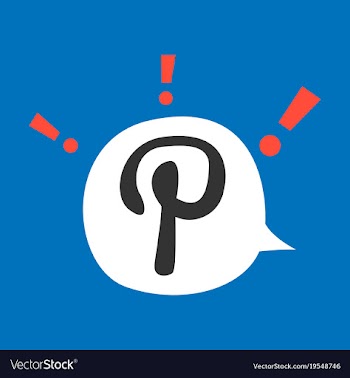 Flat icon of pinterest on background with shadow vector image