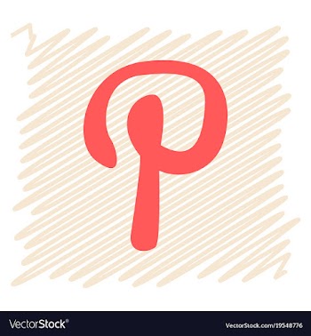 Flat icon of pinterest on background with shadow vector image
