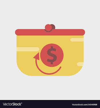 Flat icon of purse discount vector image