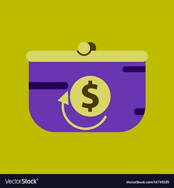 Flat icon of purse discount vector image
