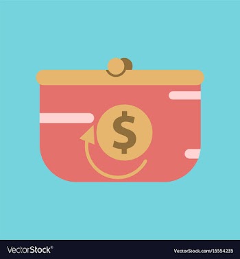 Flat icon of purse discount vector image