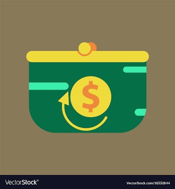 Flat icon of purse discount vector image