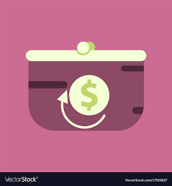 Flat icon of purse discount vector image