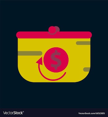 Flat icon of purse discount vector image