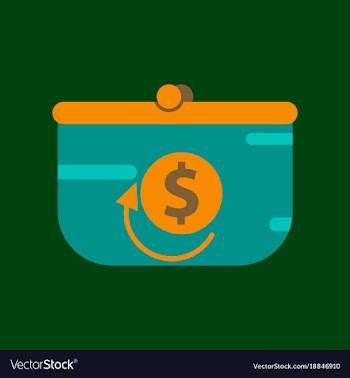 Flat icon of purse discount vector image