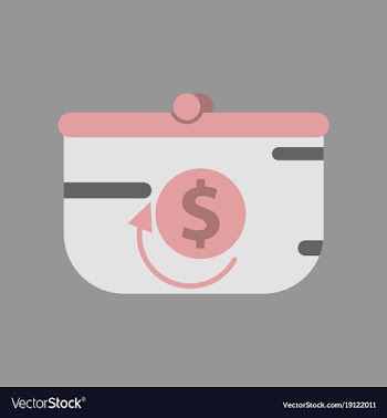 Flat icon of purse discount vector image