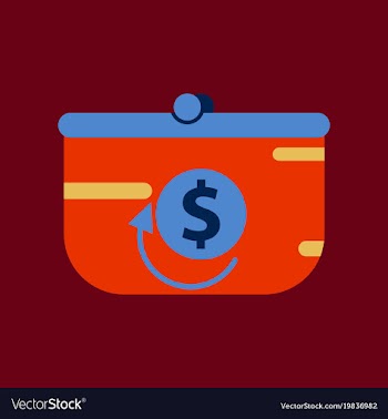 Flat icon of purse discount vector image