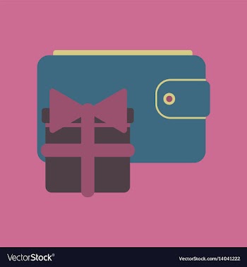 Flat icon of purse gift vector image