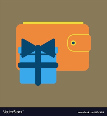 Flat icon of purse gift vector image