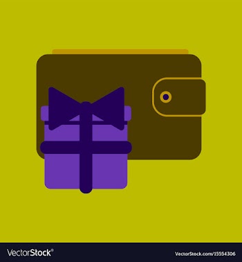 Flat icon of purse gift vector image