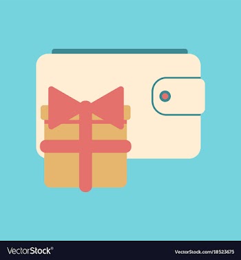 Flat icon of purse gift vector image