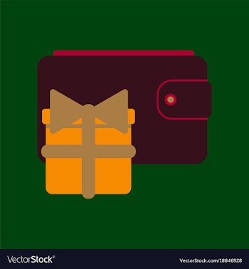 Flat icon of purse gift vector image