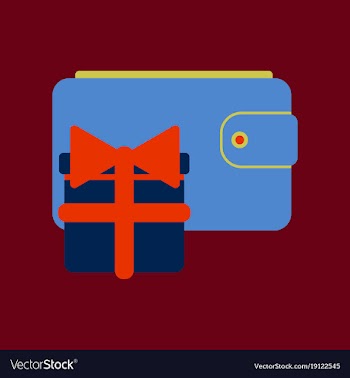 Flat icon of purse gift vector image