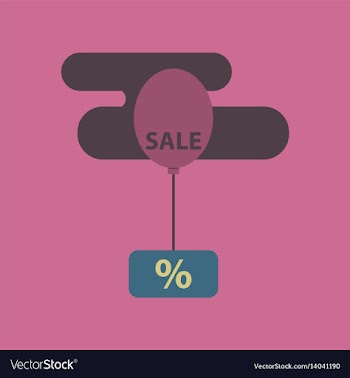 Flat icon of sale balloon in the sky vector image