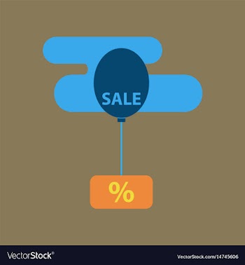 Flat icon of sale balloon in the sky vector image
