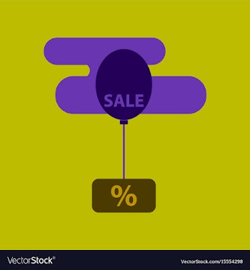 Flat icon of sale balloon in the sky vector image