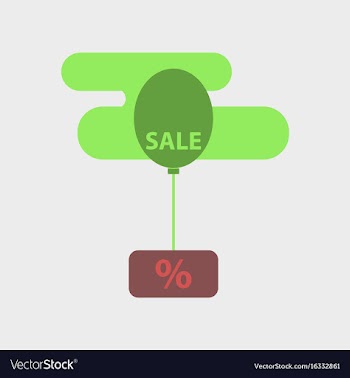 Flat icon of sale balloon in the sky vector image