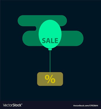 Flat icon of sale balloon in the sky vector image