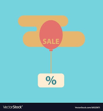 Flat icon of sale balloon in the sky vector image