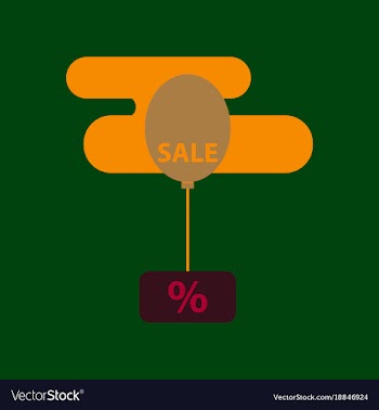 Flat icon of sale balloon in the sky vector image