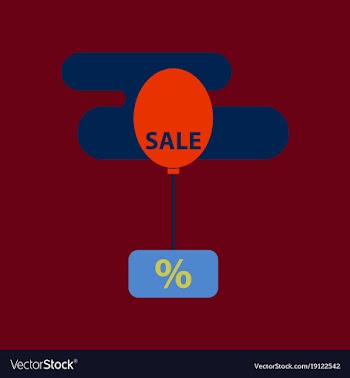 Flat icon of sale balloon in the sky vector image