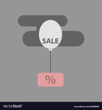 Flat icon of sale balloon in the sky vector image