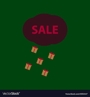 Flat icon of sale gift rain vector image