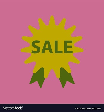 Flat icon of sale label vector image