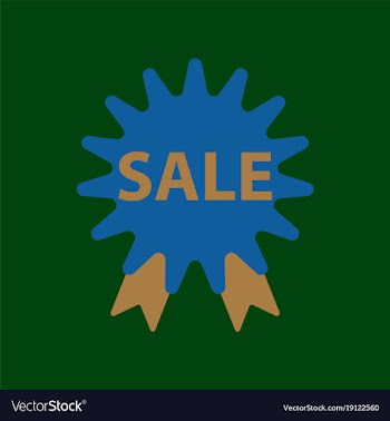 Flat icon of sale label vector image