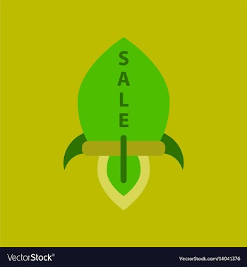 Flat icon of sale rocket vector image