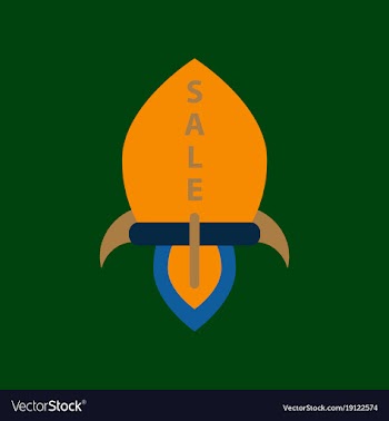 Flat icon of sale rocket vector image