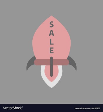Flat icon of sale rocket vector image