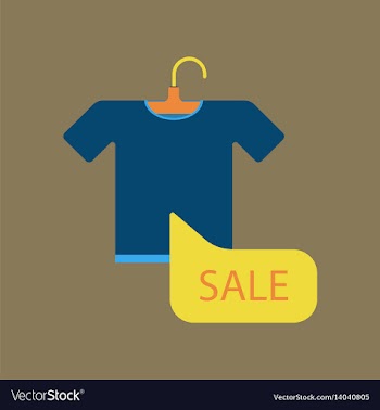 Flat icon of sale t-shirt vector image
