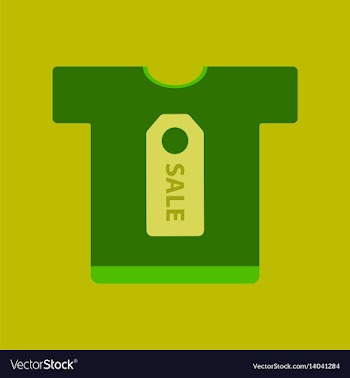 Flat icon of sale t-shirt vector image