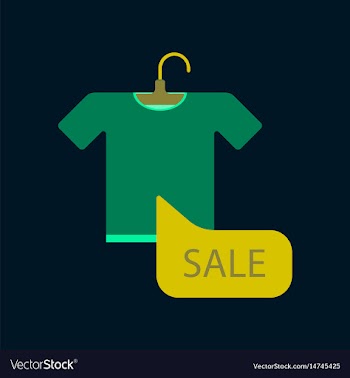 Flat icon of sale t-shirt vector image