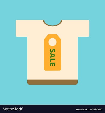 Flat icon of sale t-shirt vector image