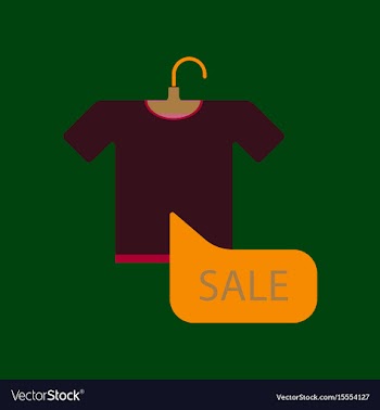 Flat icon of sale t-shirt vector image