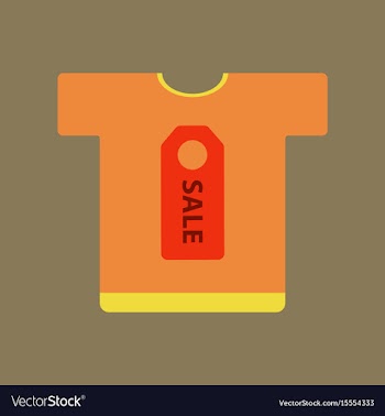 Flat icon of sale t-shirt vector image