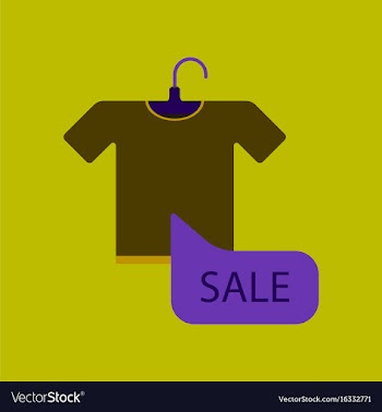 Flat icon of sale t-shirt vector image