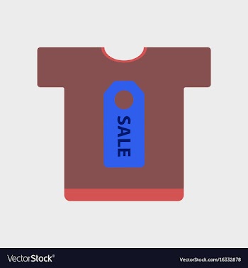 Flat icon of sale t-shirt vector image