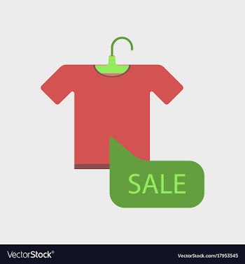 Flat icon of sale t-shirt vector image