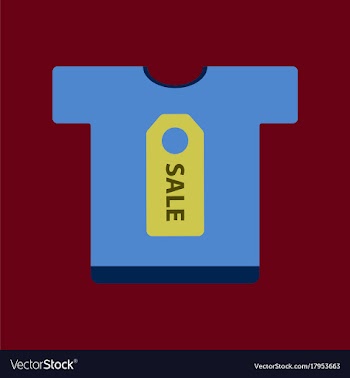 Flat icon of sale t-shirt vector image