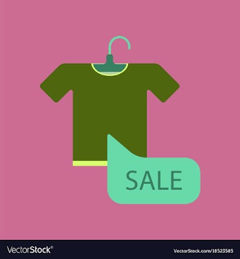 Flat icon of sale t-shirt vector image