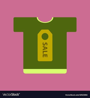 Flat icon of sale t-shirt vector image
