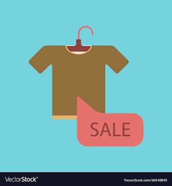 Flat icon of sale t-shirt vector image